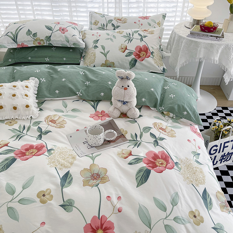 Cotton four-piece cotton bedding set - Green b29