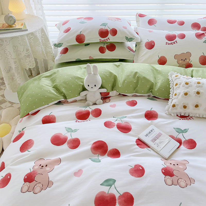Cotton four-piece cotton bedding set - Green b29