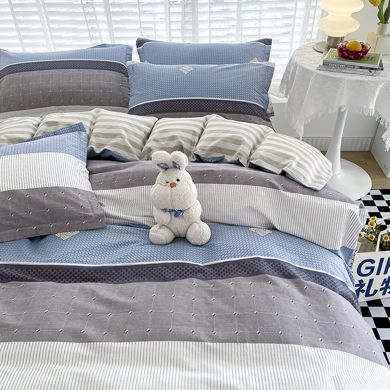 Cotton four-piece cotton bedding set - handwritten romance b27