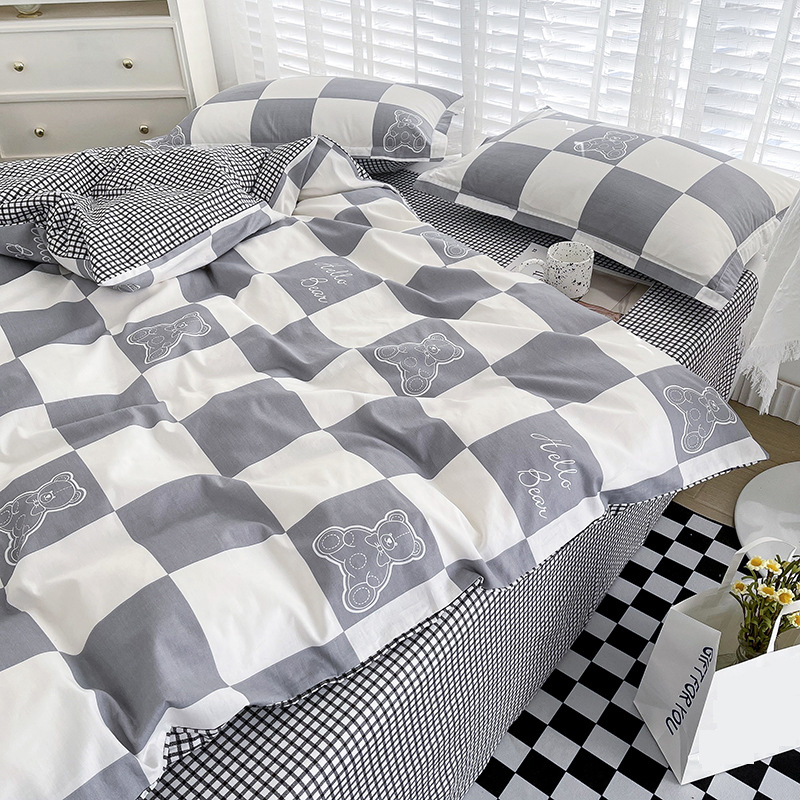 Cotton four-piece cotton bedding set - handwritten romance b27