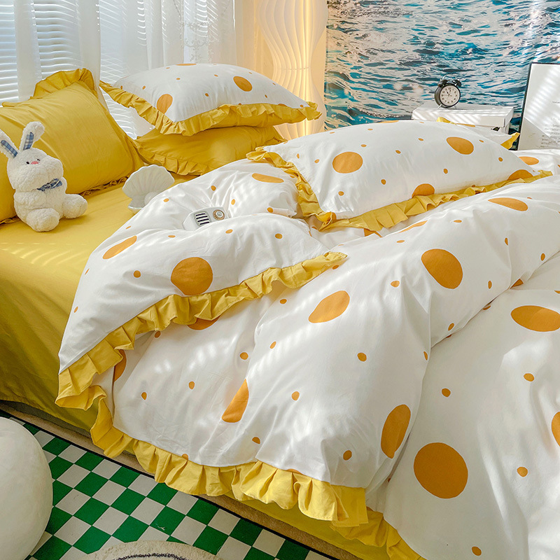 Cotton Girl Heart Bedding - polka dot b40
