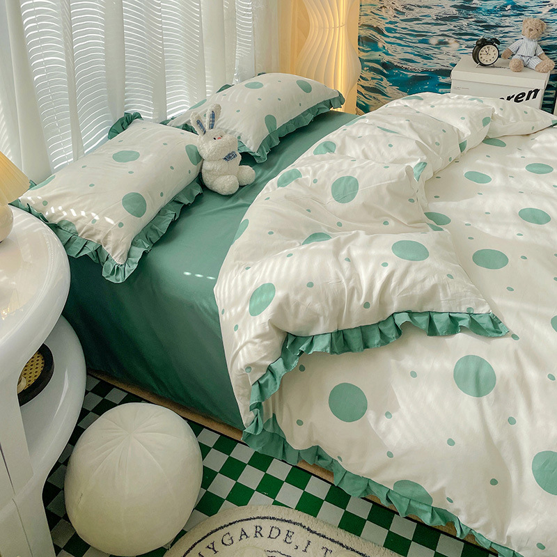 Cotton Girl Heart Bedding - polka dot b40