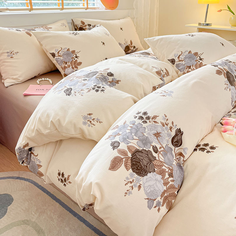 Fresh pure cotton four-piece cotton quilt cover - bouquet b36