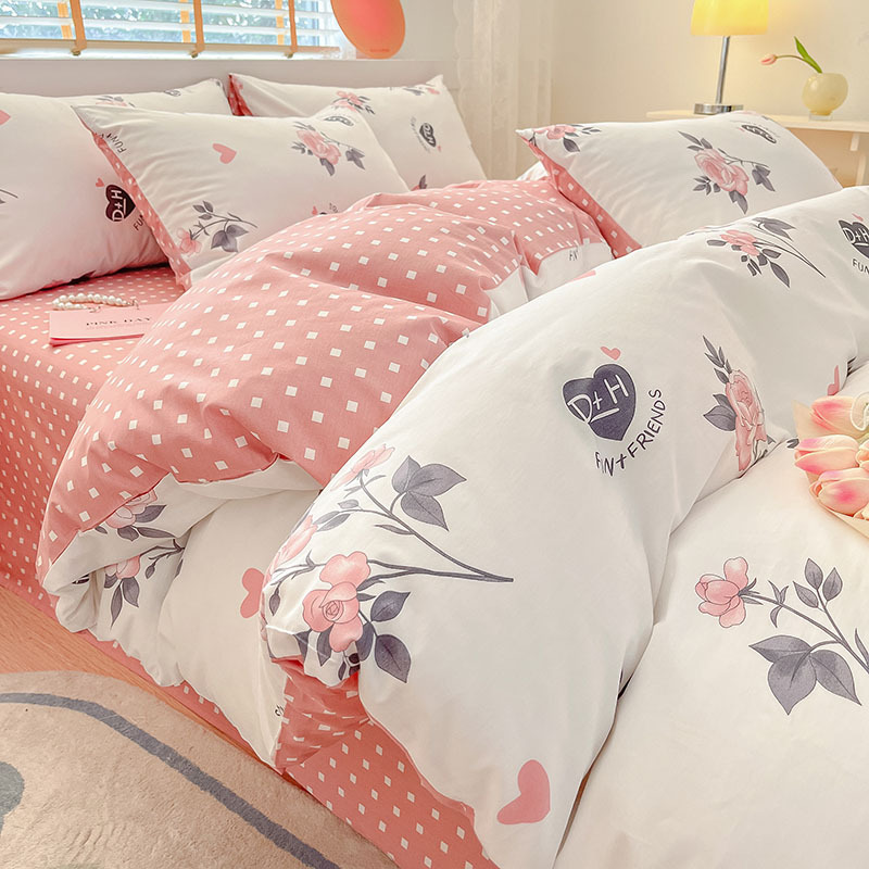 Fresh pure cotton four-piece cotton quilt cover - bouquet b36