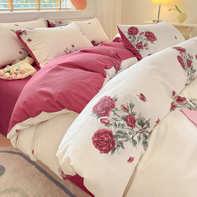 Fresh pure cotton four-piece cotton quilt cover - bouquet b36