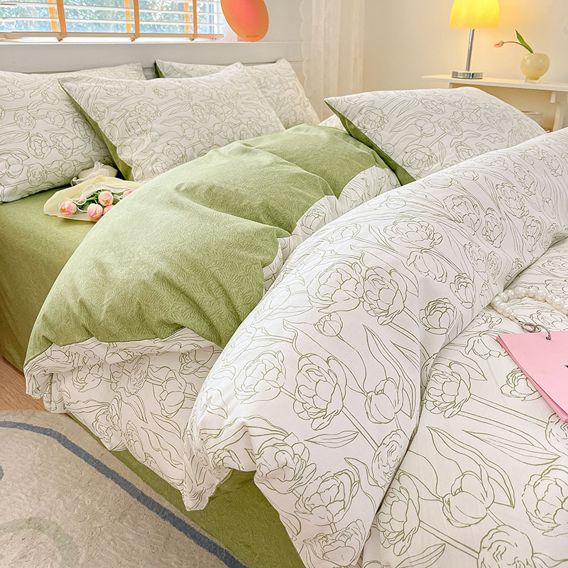 Fresh pure cotton four-piece cotton quilt cover - Evening Breeze b33