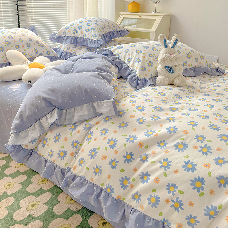 Lace Cotton Four-piece Set Cotton-Lace camellia b31
