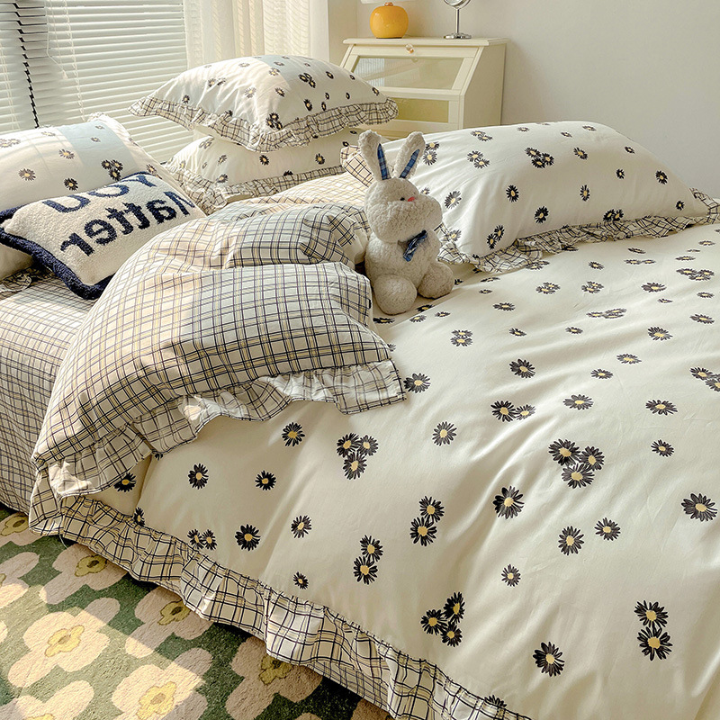 Lace Cotton Four-piece Set Cotton-Lace camellia b31
