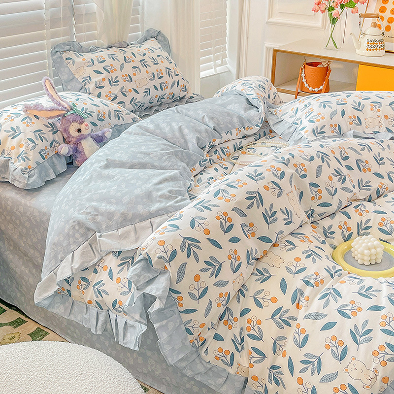 Cotton Girl Heart Bedding - little bear b42