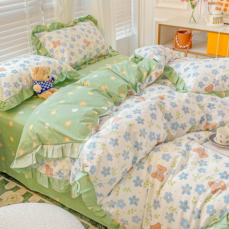 Cotton Girl Heart Bedding - little bear b42