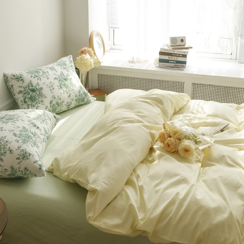 Mix and match style retro small floral cotton four-piece set b54