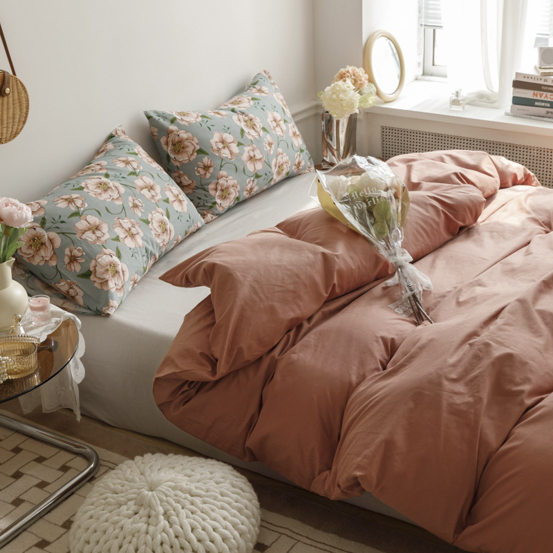 Mix and match style retro small floral cotton four-piece set b54