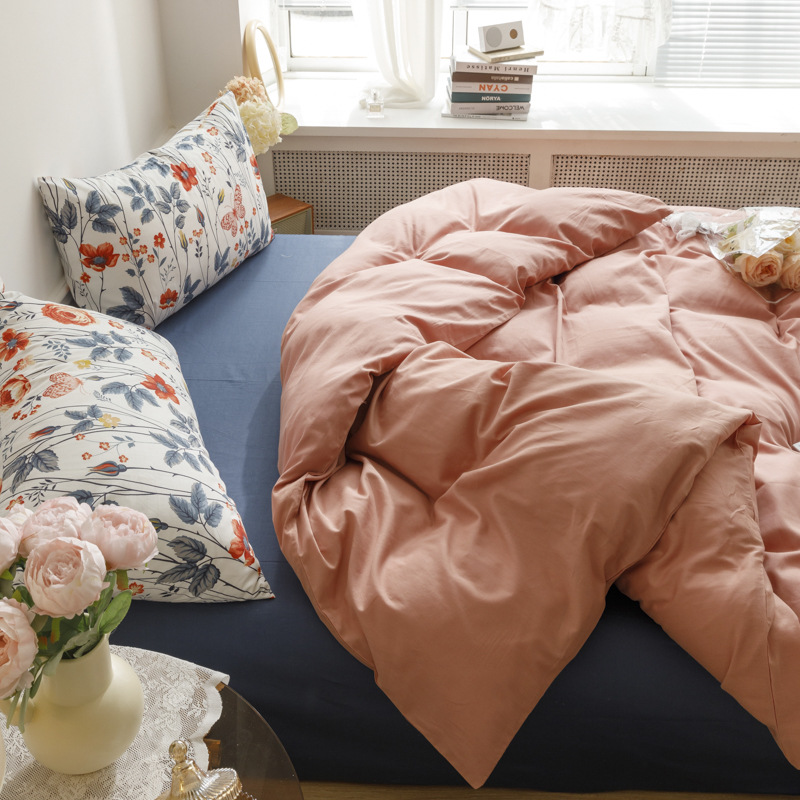 Retro Small Floral Cotton Student Dormitory Three-piece Set b55
