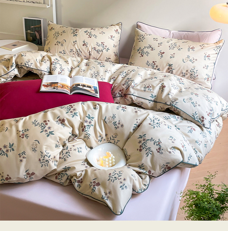Romantic small floral quilt cover four-piece set-Nansheng b48