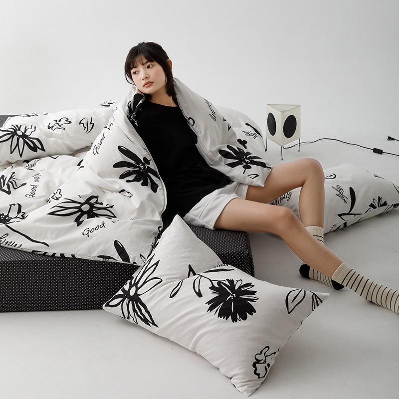 Urban Trend Personalized Cotton Four-piece Set-Black b58