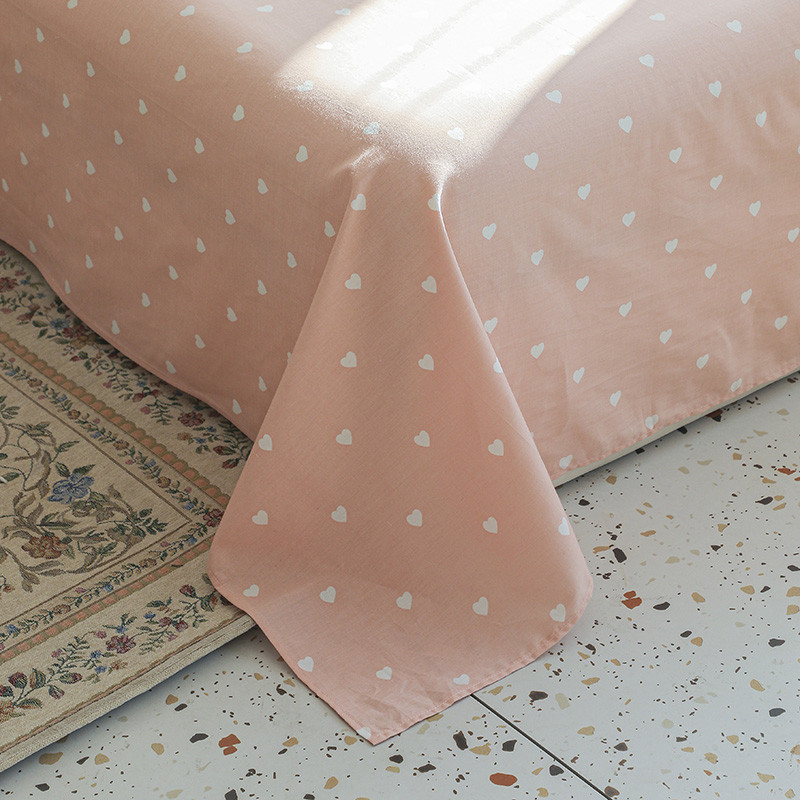 Princess cotton quilt cover fitted sheet-Love Pink b70