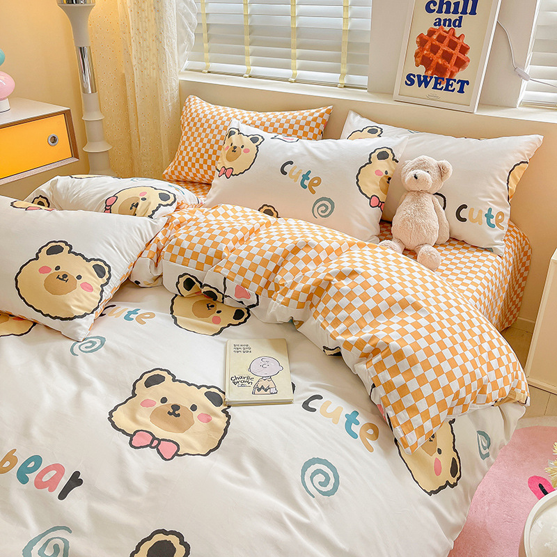 Cartoon pure cotton cotton children's bed sheet quilt cover b72