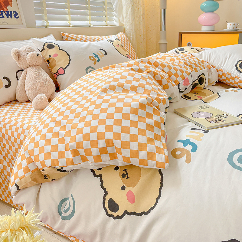 Cartoon pure cotton cotton children's bed sheet quilt cover b72