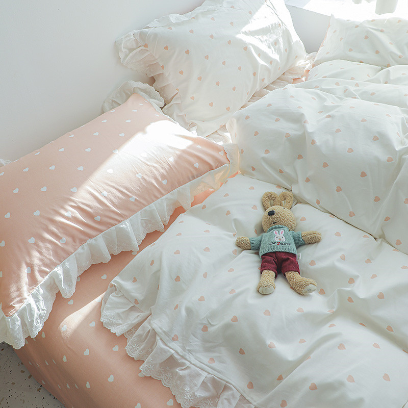 Princess Style Cotton Quilt Cover Sheet Fitted Sheet b71