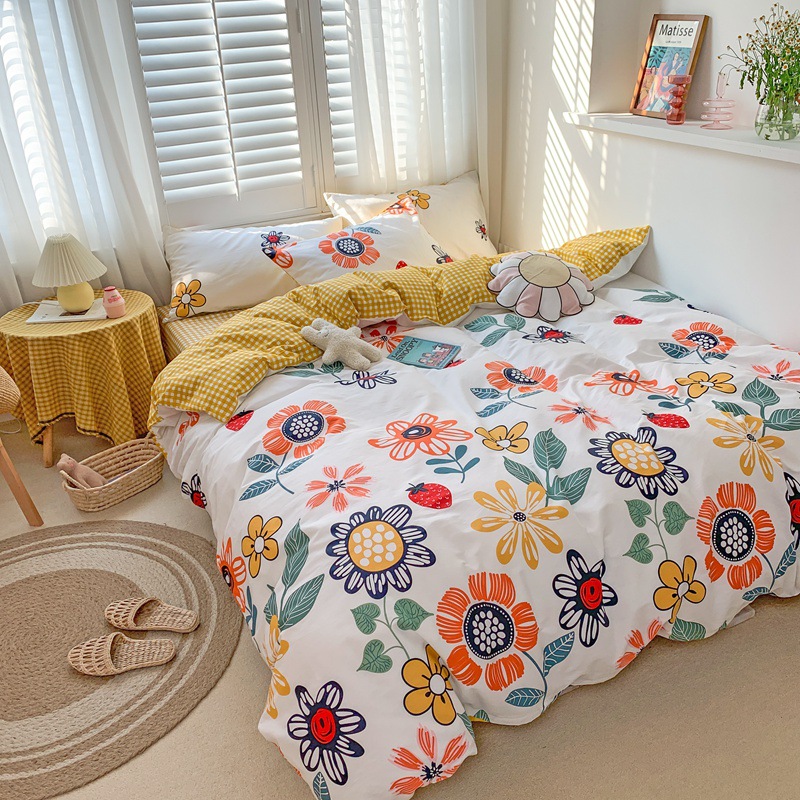 Cotton girls and boys student dormitory single three piece set b74