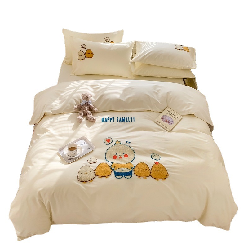 Cotton twill cotton cartoon towel embroidery four-piece set b82