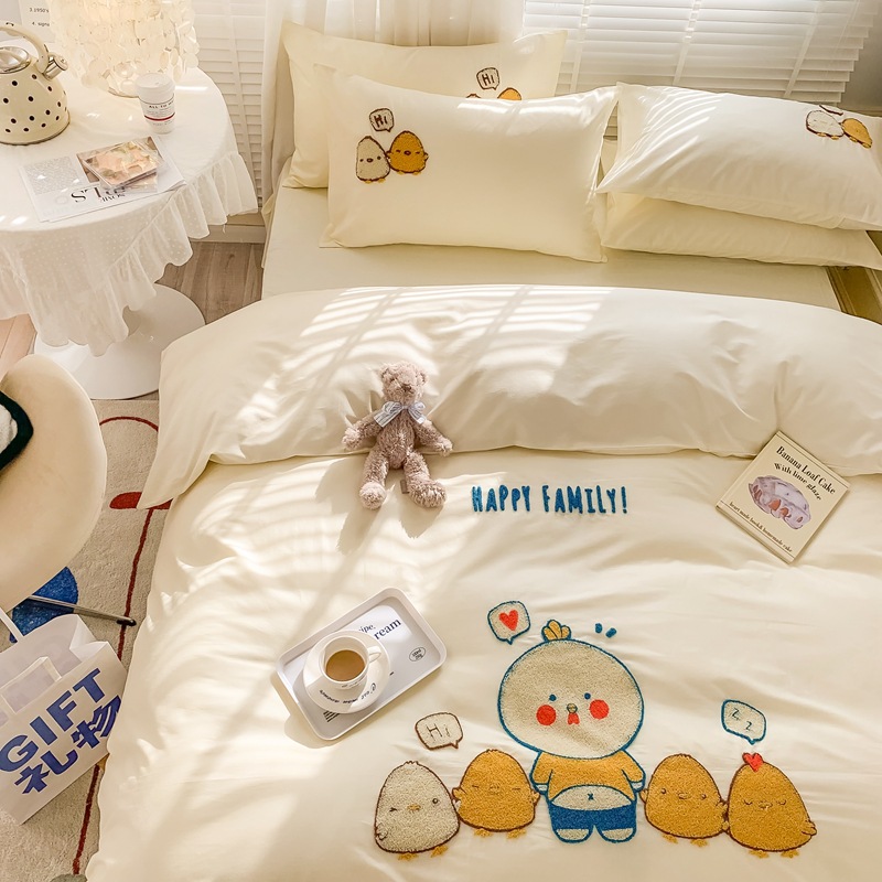 Cotton twill cotton cartoon towel embroidery four-piece set b82