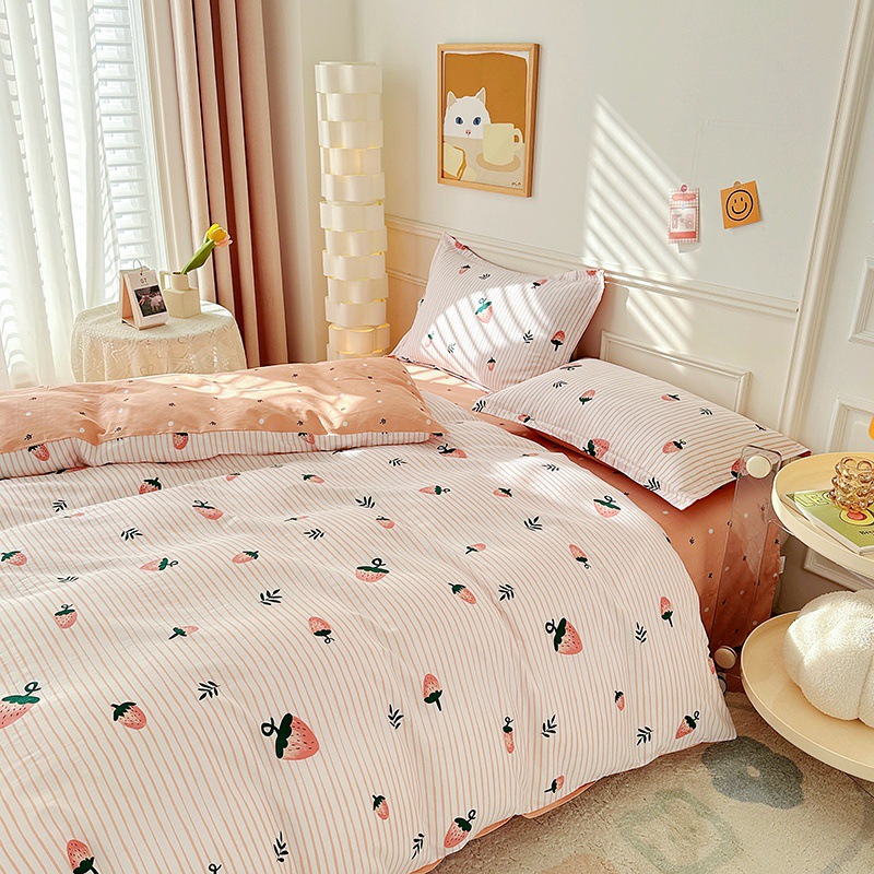 High-quality small fresh cotton printing four-piece set b73
