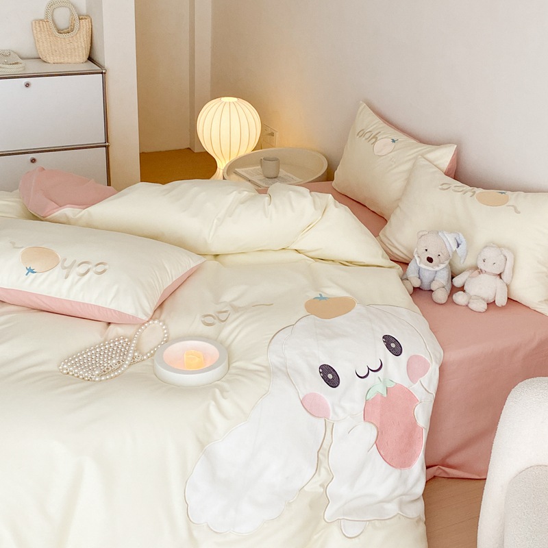 Rabbit Cotton Osaka Cartoon Patch Embroidery Four-piece Set b75
