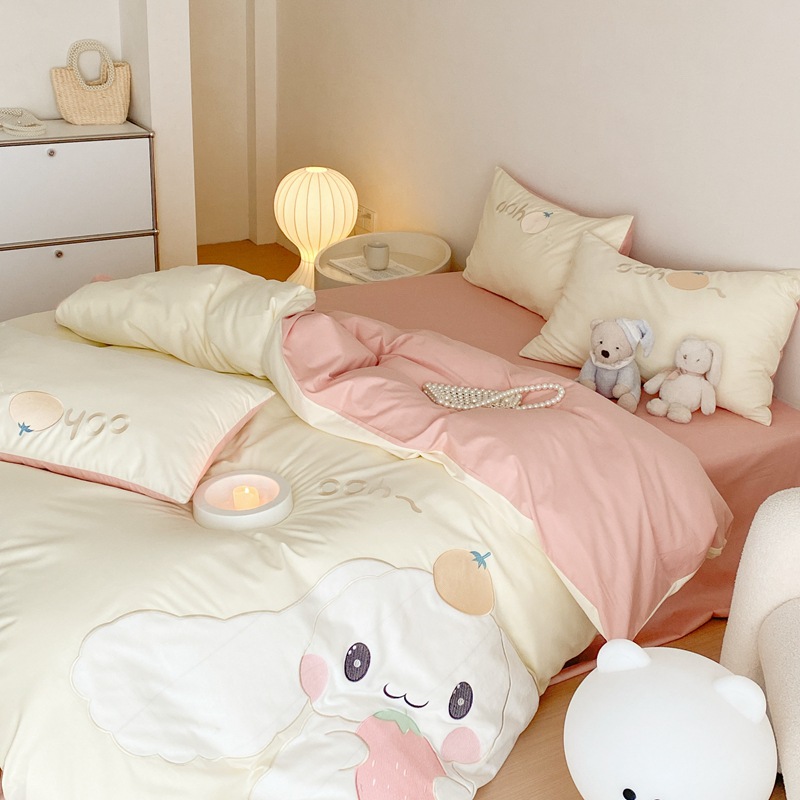 Rabbit Cotton Osaka Cartoon Patch Embroidery Four-piece Set b75