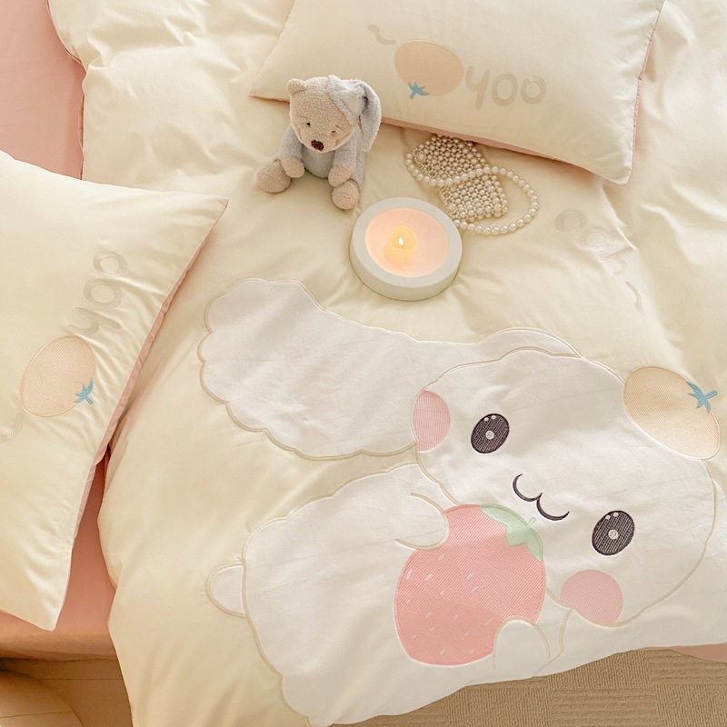 Rabbit Cotton Osaka Cartoon Patch Embroidery Four-piece Set b75