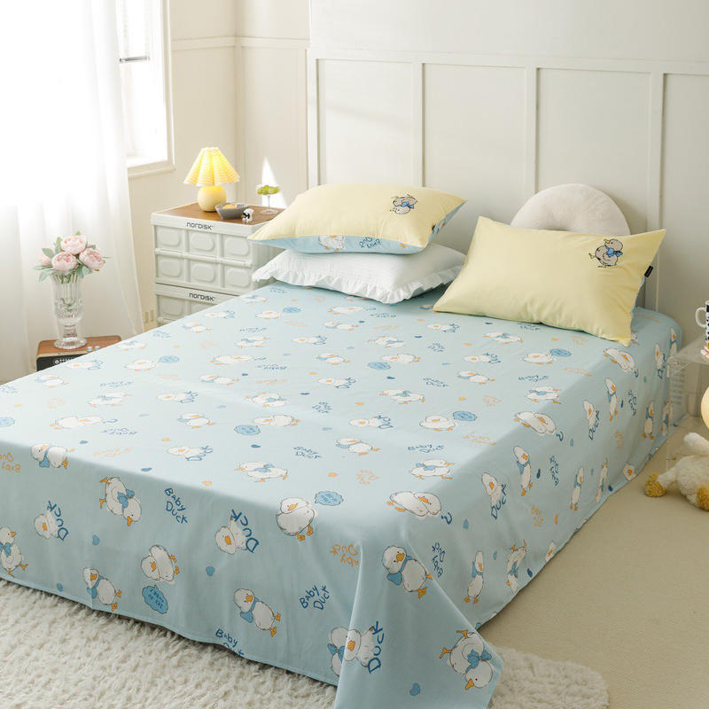 Small embroidered cotton bedding cute cartoon bed sheet b80