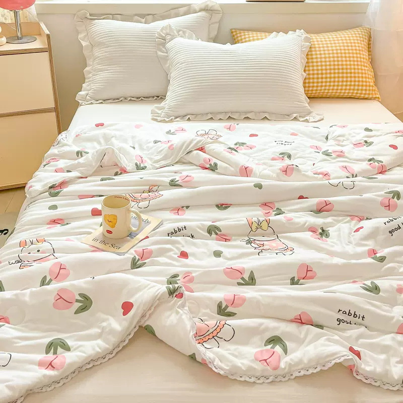 Maternal and child machine washable knitted summer cool quilt b107