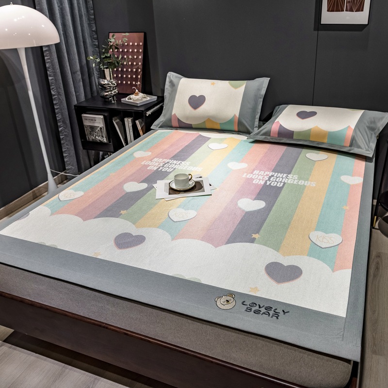 Summer folding mat dual-use straw mat household soft mat b102